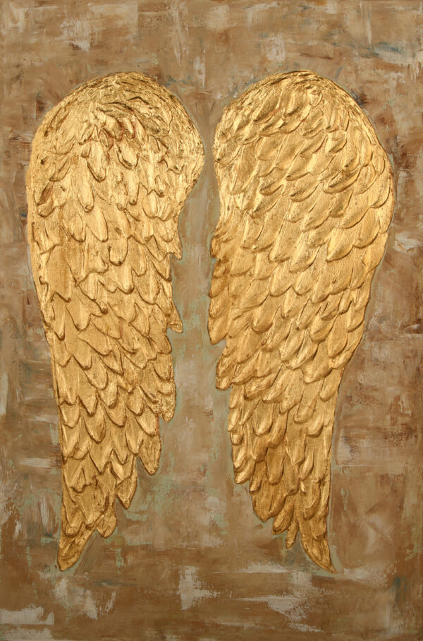 Golden Leaf Wing Painting