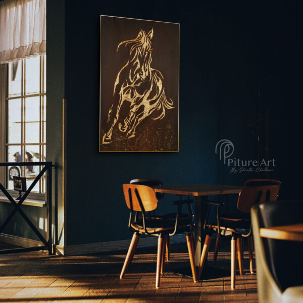 Horse - Gold Leaf - Acrylic - Image 2