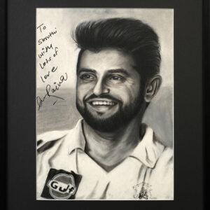 Suresh Raina Charcoal Art